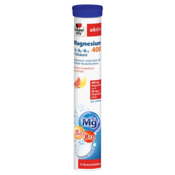 DOPPELHERZ Magnesium 400+B-Vit.+Fols.Brausetabl.
