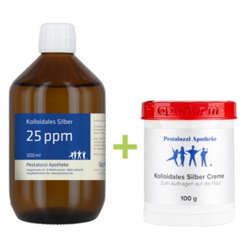 Kolloidales Silber 25ppm, 500ml & KS Creme 100g